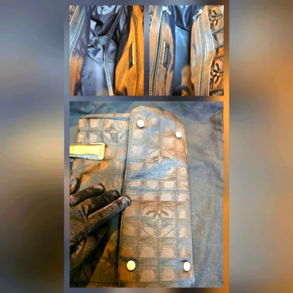 CHANEL BROWN NEW TRAVEL LINE NYLON TOTE BAG - Picture 8 of 9